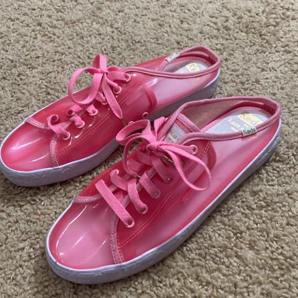 Kate Spade and Keds new pink clear slip on sneakers size 7